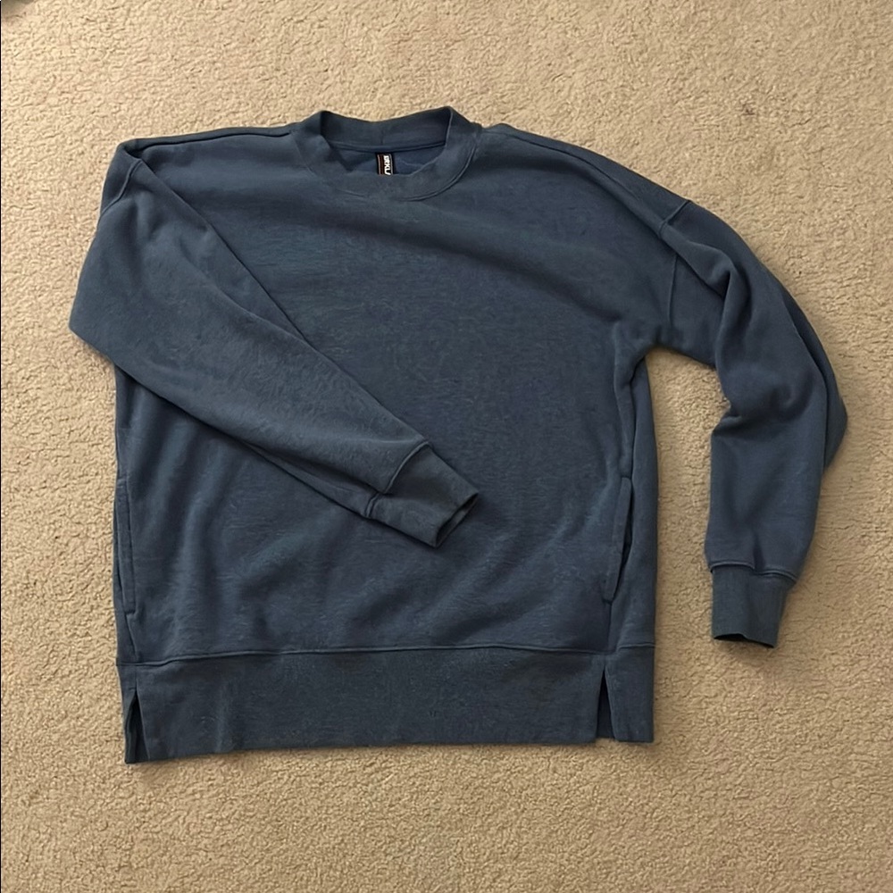 Kirkland Signature Blue Crewneck Sweater with Ribbed Details